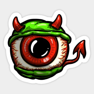 Eyeball Devil Rockabilly Tattoo Cartoon Style Eye Sticker